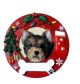 Yorkie Pup Circle Ornament