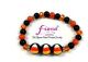 Halloween Candy Corn Glass Bead Bracelet