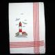 Lighthouse w/Red House Embroidered Tea Towel