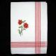 Red Poppy Embroidered Tea Towel