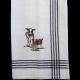 Brown Cow Embroidered Tea Towel