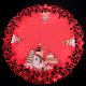 Red Snowman Doily 24''