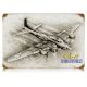B-17 Flying Fortress Black and White 18'' X 12'' Sign