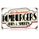 All American Hamburgers Fries & Shakes 8'' X 14'' Sign