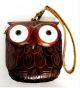 Brown Owl Leather Wristlet