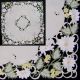 White Daisy & Green Leaves Square Table Topper 33''
